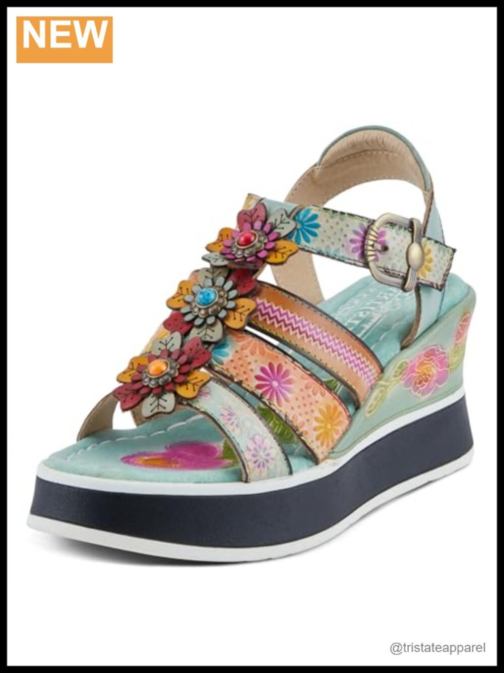 Lightweight Hand-Painted Athleisure Sandals with Hook & Loop Closure